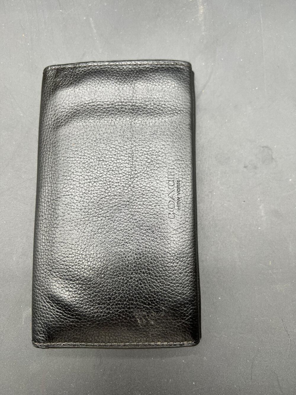 Coach Tech Phone Wallet Signature Black Leather